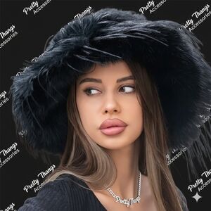 Black Faux Fur Hat
